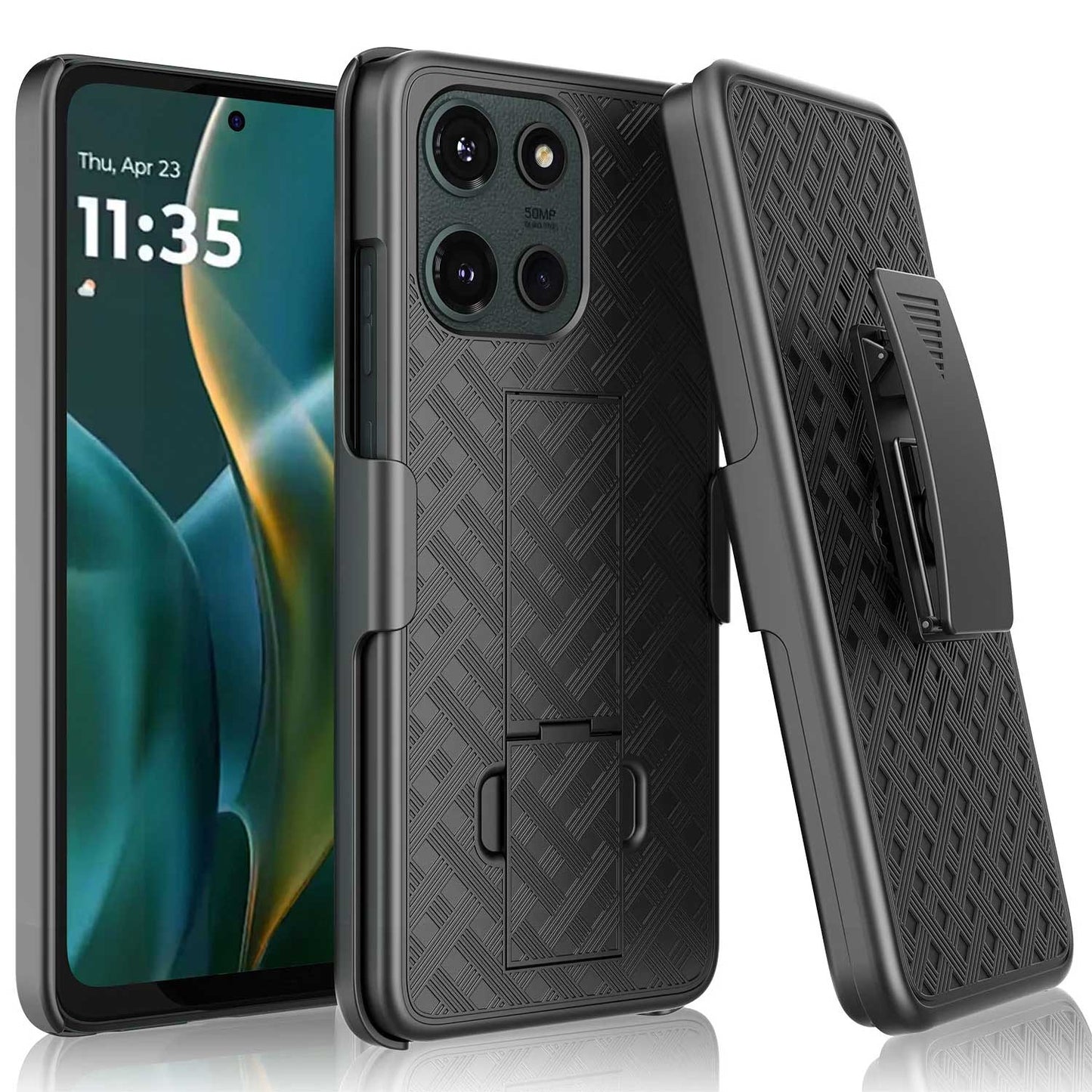 Case with Belt Clip,  Drop-Proof Armor w Kickstand Cover Swivel Holster Combo  - NWD10 2215-1