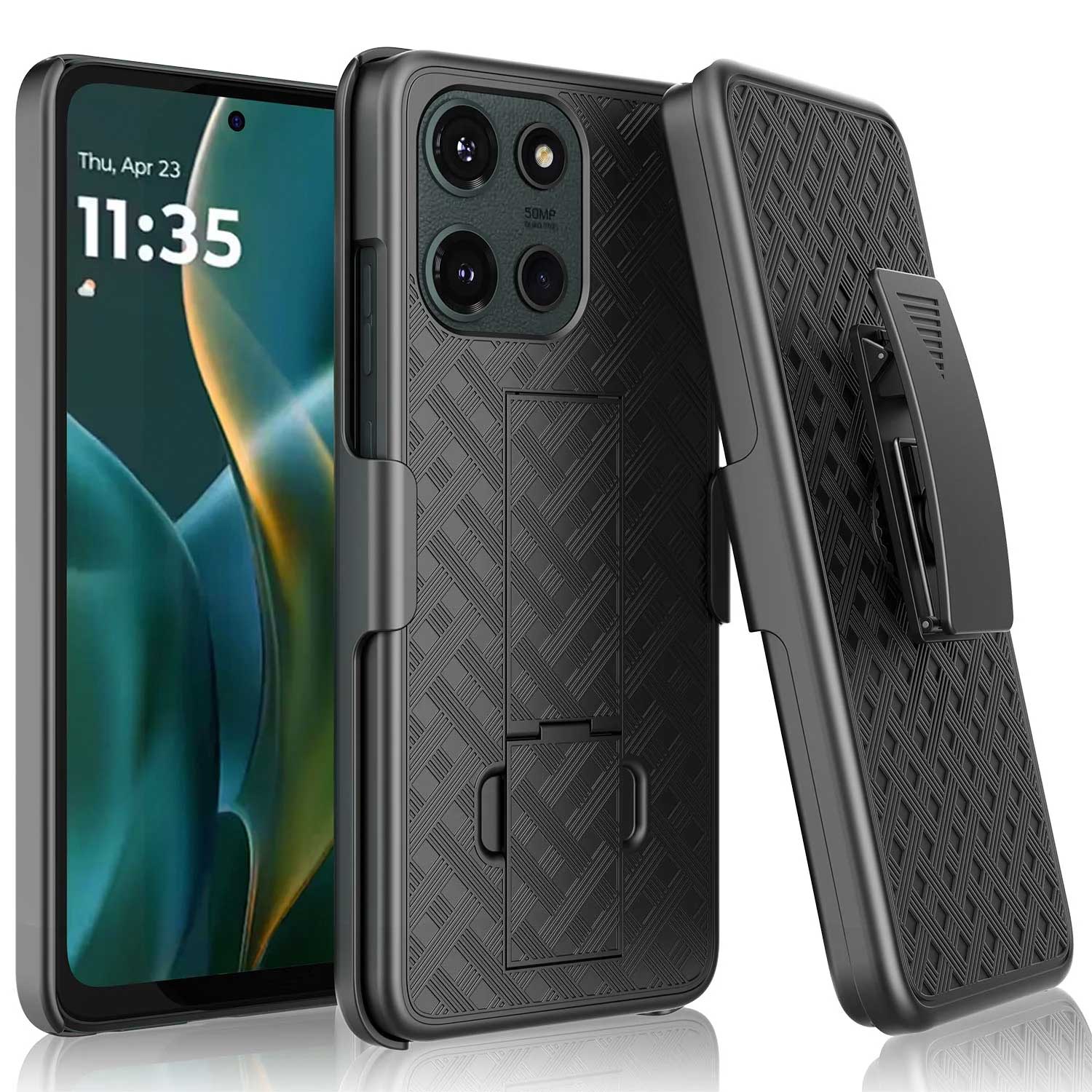 Case with Belt Clip,  Drop-Proof Armor w Kickstand Cover Swivel Holster Combo  - NWD10 2215-1