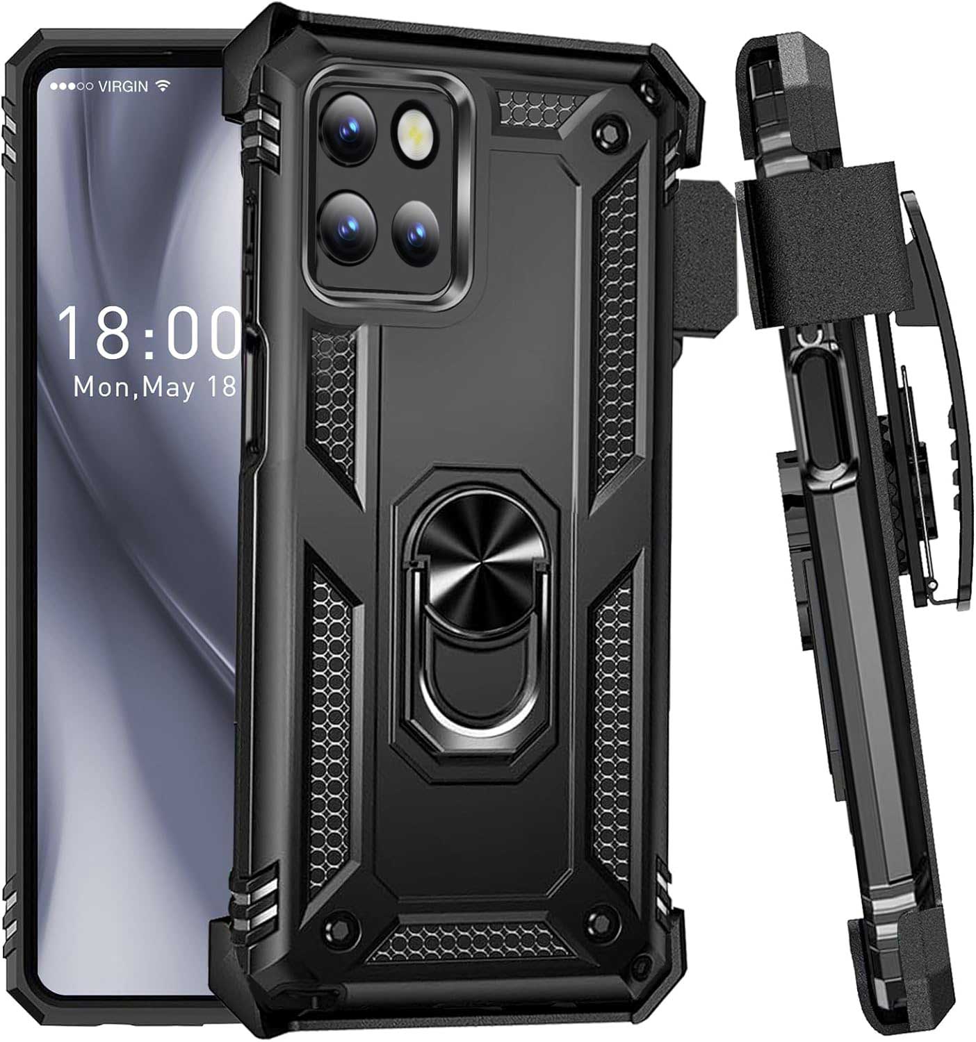 Case Belt Clip,  Armor Kickstand Cover Swivel Metal Ring Holster  - NWZ07 2210-1