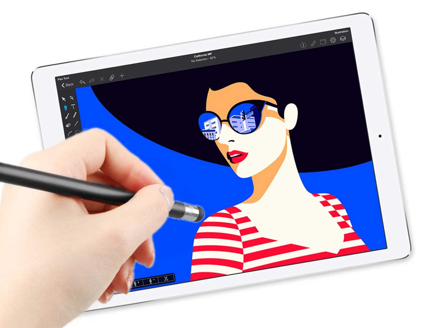 Stylus, Capacitive Black Aluminum Touch Pen - NWF93 2196-4