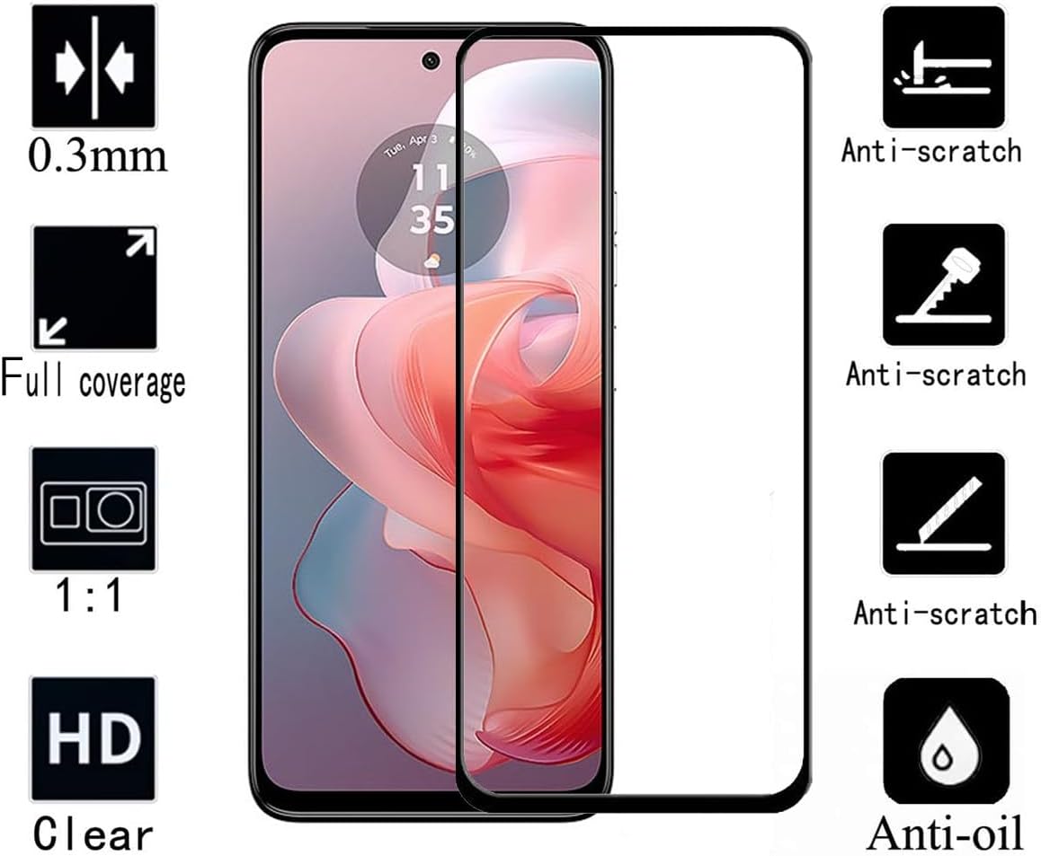 2 Pack Screen Protector, 9H Hardness (Fingerprint Unlock) Full Cover HD Clear Tempered Glass - NW2V59 2089-3