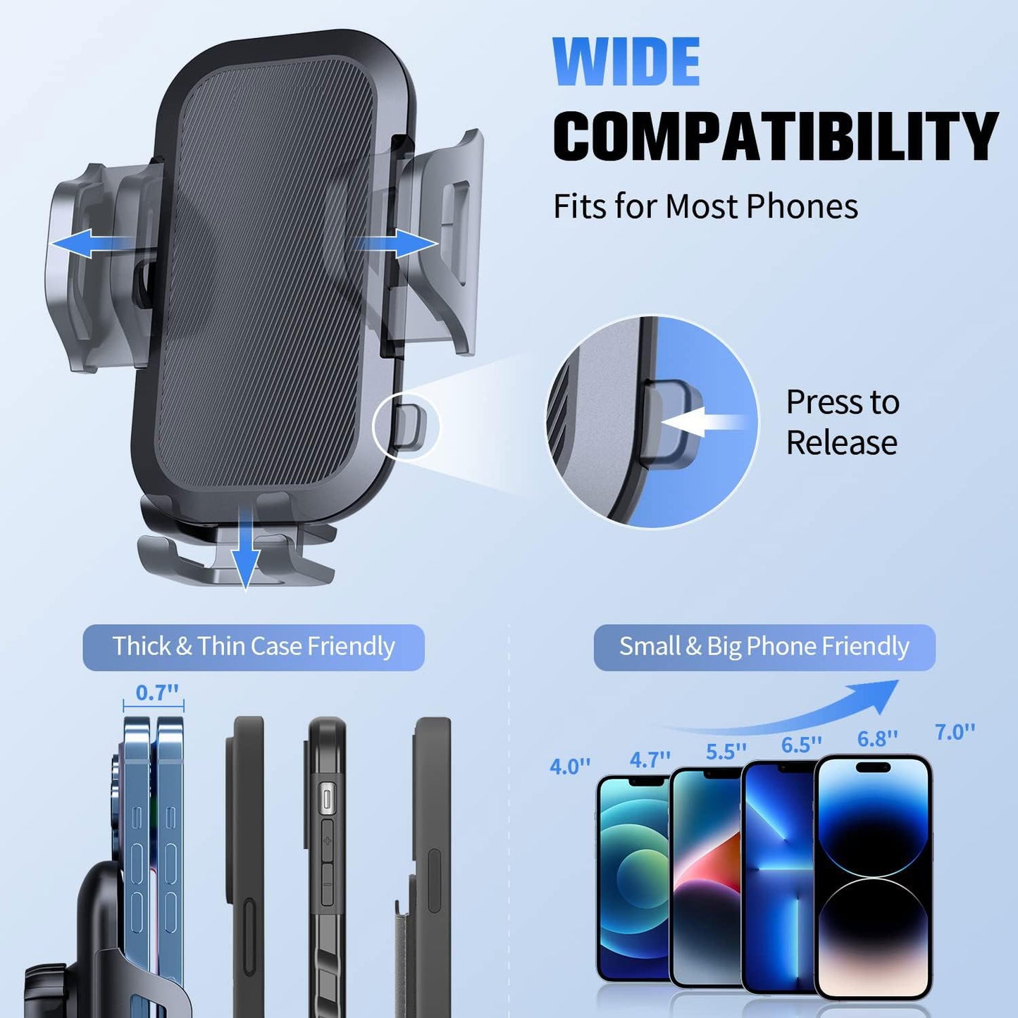 Car Mount, Suction Glass Cradle Phone Holder Air Vent Windshield - NWD38 1999-3