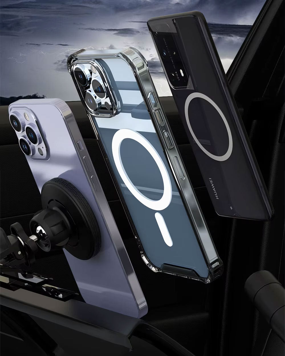 Car Mount , Strong Grip Swivel MagSafe Compatible Phone Holder Magnetic Air Vent - NWZ86 2190-4