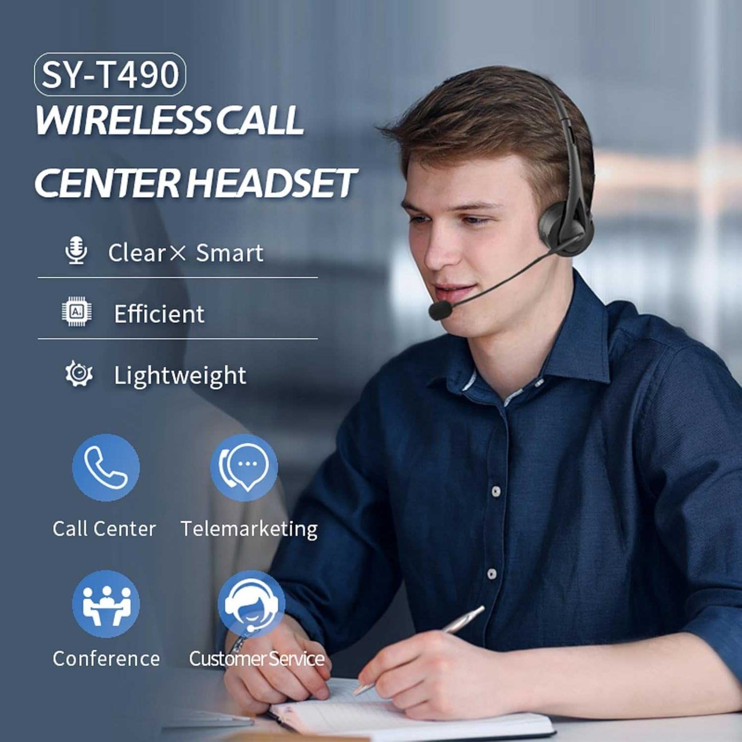 Wireless Headset, Hands-free Earphone Bluetooth Headphone Mic - NWY01 2252-2