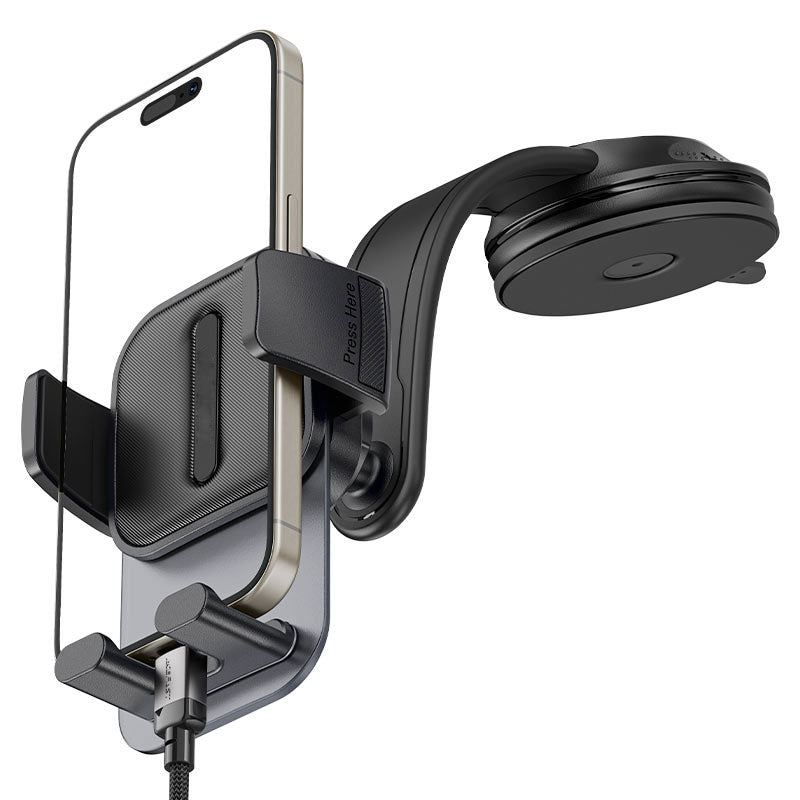 Car Mount, Dock Swivel Bendable Adjustable Aluminum Arm Cradle Dash Phone Holder - NWY49 2188-2