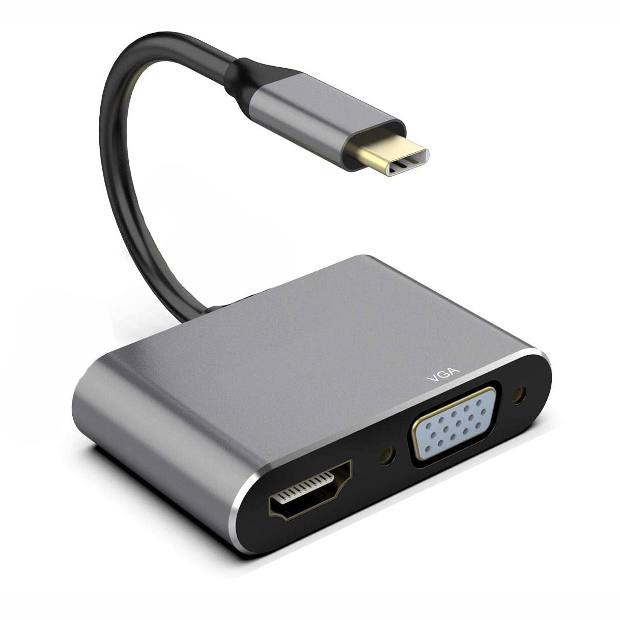 USB-C to HDMI VGA Adapter, Projector Converter TV Video Hub HDTV Cable Video Splitter - NWF91 1564-1