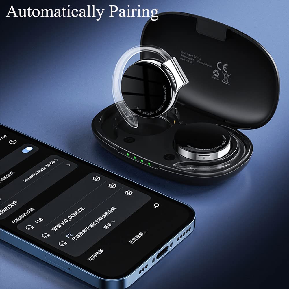 Ear-hook Wireless Earphones, Hands-free Mic Charging Case True Wireless Stereo Over the Ear Headphones TWS Bluetooth Earbuds - NWZ41