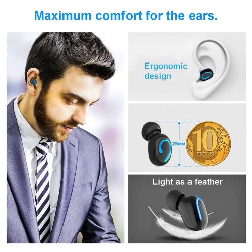 TWS Headphones, Headset True Wireless Stereo Earphones Earbuds Wireless - NWR25