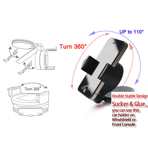 Car Mount, Rotating Cradle Glass Holder Windshield - NWB90