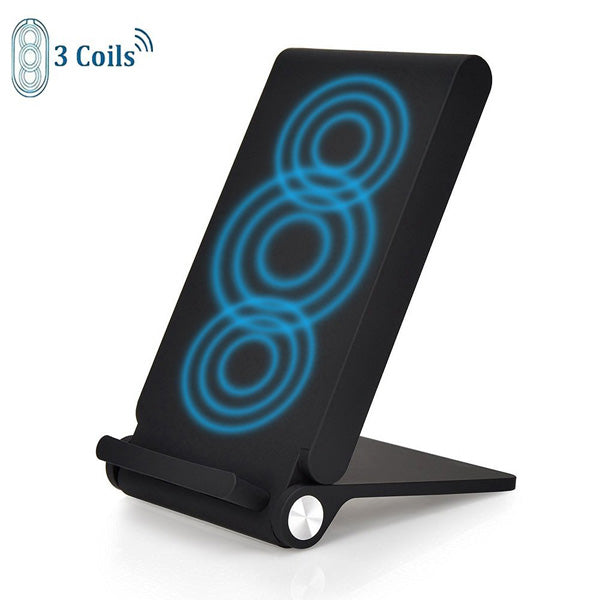Wireless Charger, Charging Pad 3-Coils Stand Folding 10W Fast - NWK79