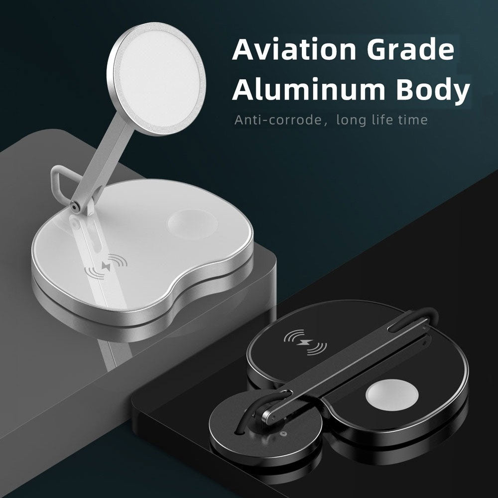 3-in-1 Magnetic Wireless Charger, Charging Pad Stand Foldable 15W Fast charge - NWY81