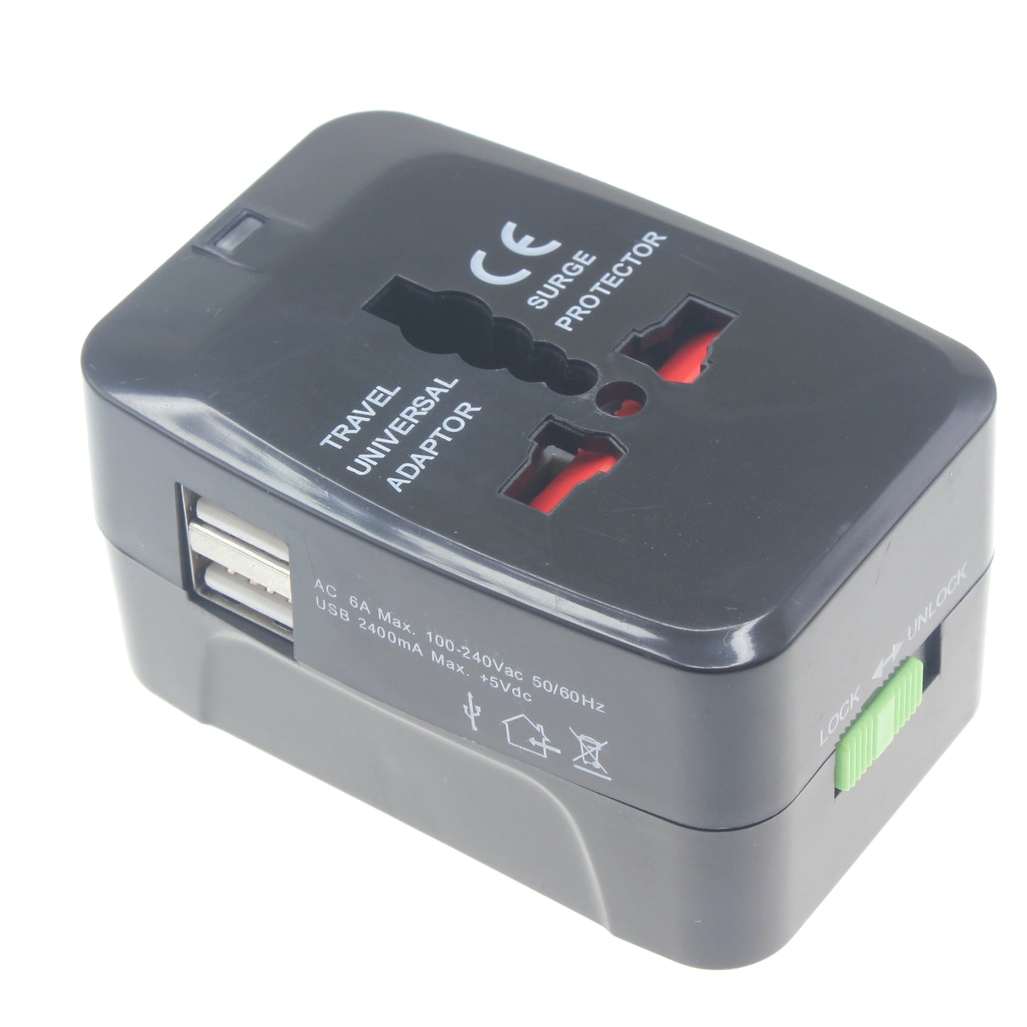 International Charger, AC Power Plug Converter Adapter Travel USB 2-Port - NWJ69