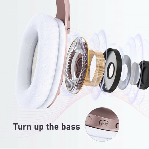 Wireless Headphones, Earphones Hands-free w Mic Headset Foldable - NWCM1