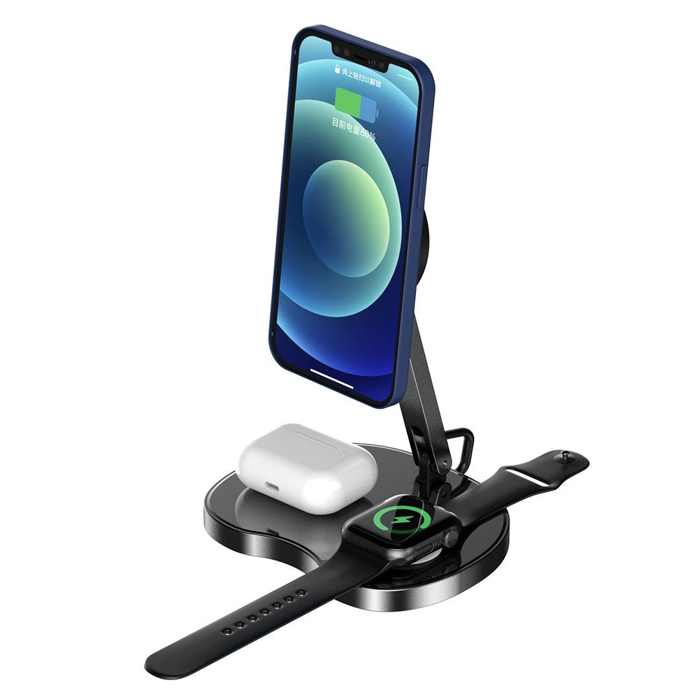 3-in-1 Magnetic Wireless Charger, Charging Pad Stand Foldable 15W Fast charge - NWY81