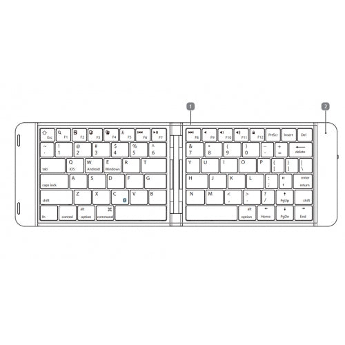 Wireless Keyboard, Compact Portable Rechargeable Folding - NWV26