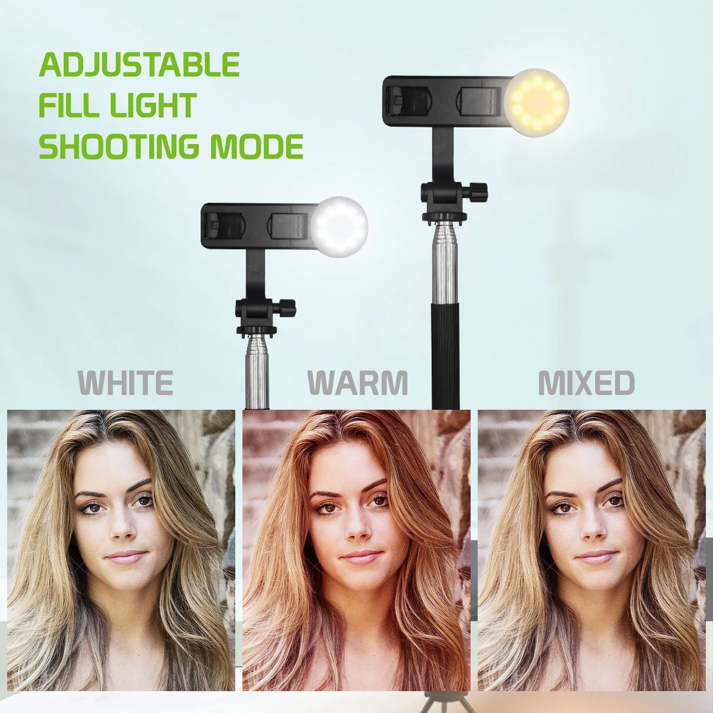 Selfie Stick, Self-Portrait Stand Remote Shutter Built-in Tripod Wireless - NWZ98