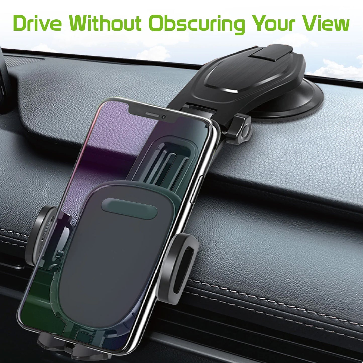 Car Mount, Strong Grip Dock Swivel Cradle Dash Holder - NWZ84