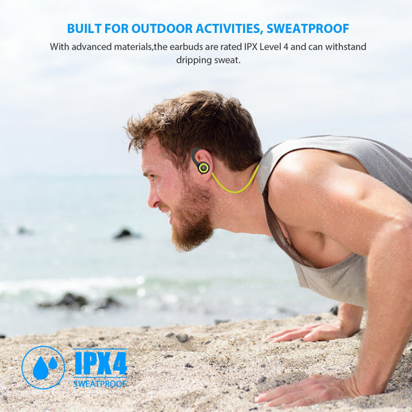 Wireless Headset, Headphones Neckband Hands-free Mic Earphones Sports - NWM19