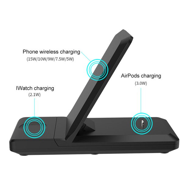 Wireless Charger, Charging Pad 2-Coils Stand Folding 15W Fast - NWZ82