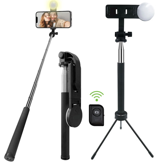 Selfie Stick, Self-Portrait Stand Remote Shutter Built-in Tripod Wireless - NWZ98