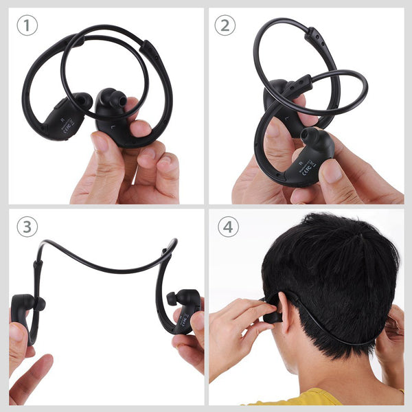 Wireless Headphones, Headset Neckband Folding With Microphone Sports Earphones - NWD15