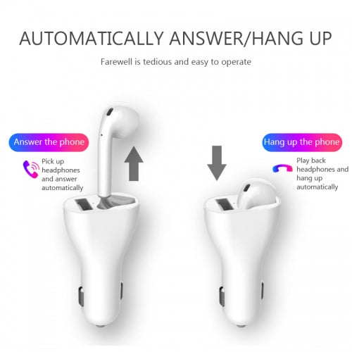 Wireless Earphone, Hands-free Microphone Single Earbud Headphone Mono Headset Docking Car Charger - NWL89