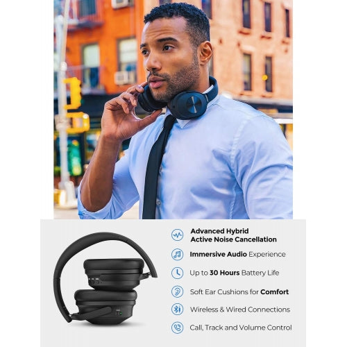 Wireless Headphones, Earphones Hands-free w Mic Headset Foldable - NWL87