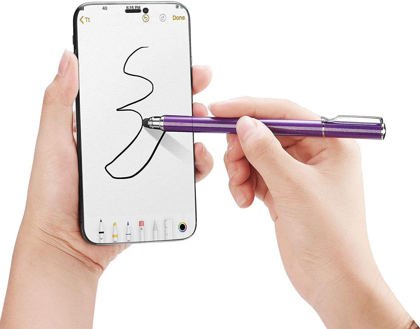 Purple Stylus, Lightweight Aluminum Fiber Tip Touch Screen Pen - NWZ55