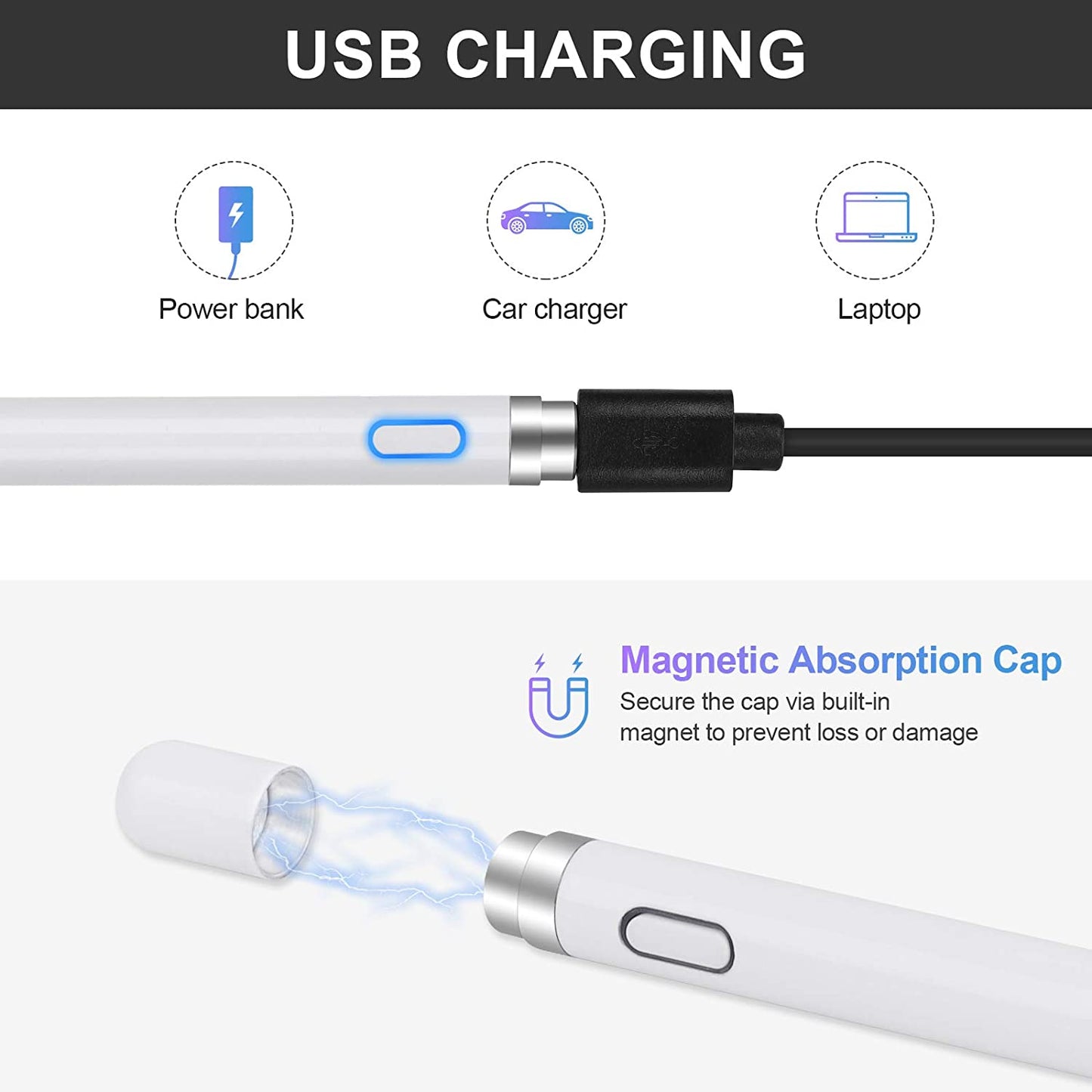 Active Stylus Pen, Palm Rejection Rechargeable Touch Capacitive Digital - NWB20