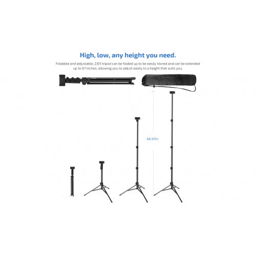 Tripod Selfie Stick, Self-Portrait Built-in Remote Shutter Monopod Wireless - NWRS1