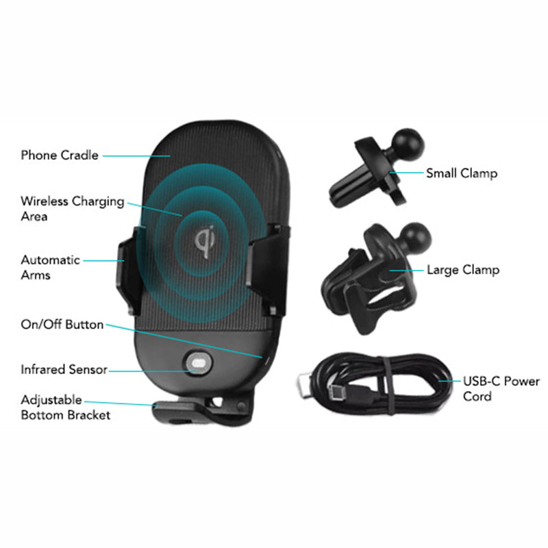 Car Wireless Charger Mount, Dock Cradle Fast Charge Holder Air Vent - NWZ08