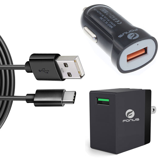 Fast Home Car Charger, Power Travel 6ft Long Type-C USB Cable - NWD76 1090-1