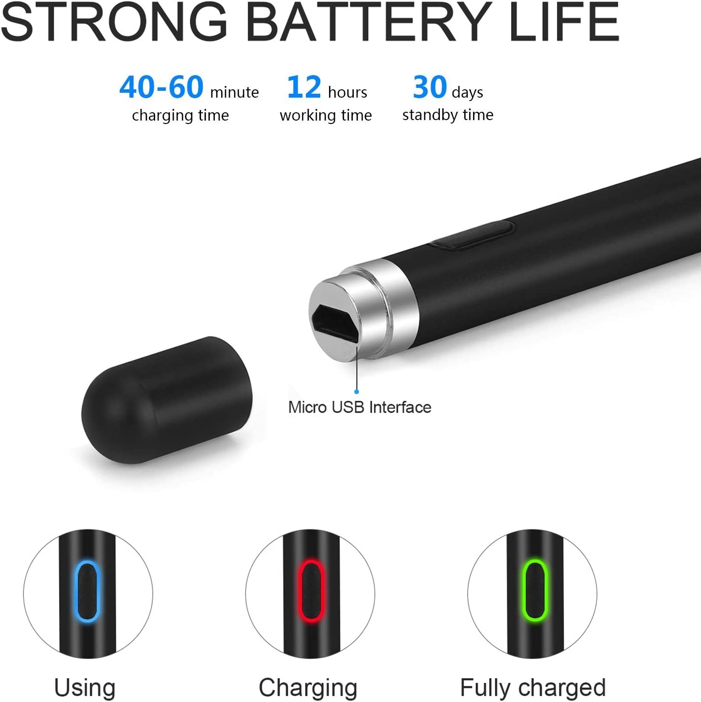 Active Stylus Pen, Palm Rejection Rechargeable Touch Capacitive Digital - NWD37
