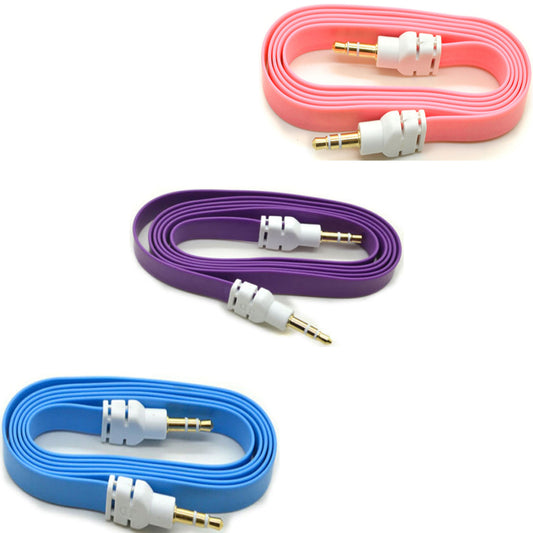 3-Pack Aux Cable , (Blue Purple Orange) Speaker Jack Wire Car Stereo Aux-in 3.5mm Adapter Audio Cord - NWG73