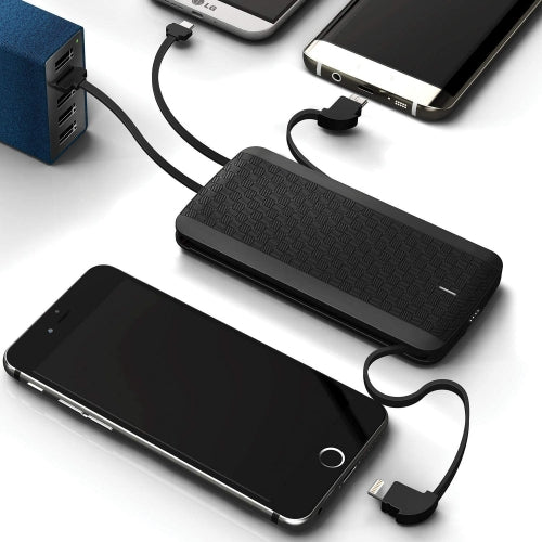 8000mAh Power Bank, All-in-One Built-in Cables Portable Backup Battery Charger - NWV28