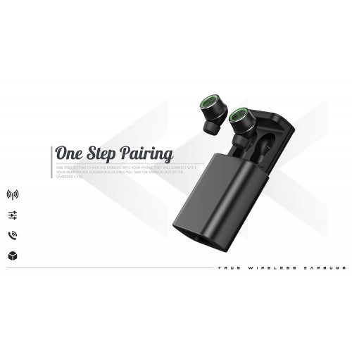 TWS Wireless Earphones, Hi-Fi Sound Headset Hands-free Mic True Wireless Stereo Headphones Earbuds - NWG10