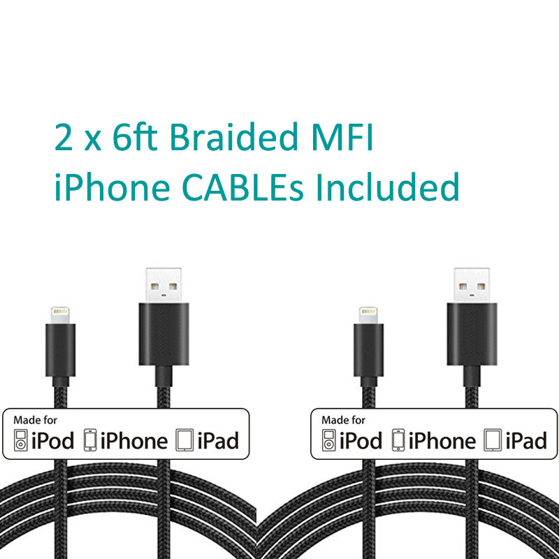 Fast Home Car Charger, Adapter Power Travel 6ft Long MFi USB Cable - NWK45