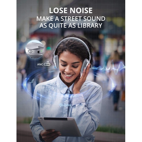 Wireless Headphones, Hands-free Active Noise Cancelling w Mic Headset Foldable - NWA74