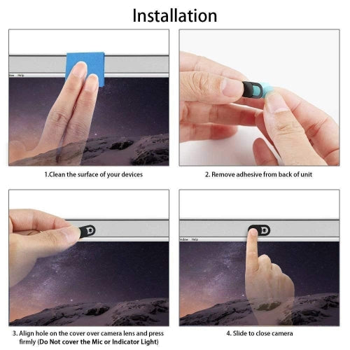Privacy Camera Cover, Black Webcam Closure Blocker Security - NWL69