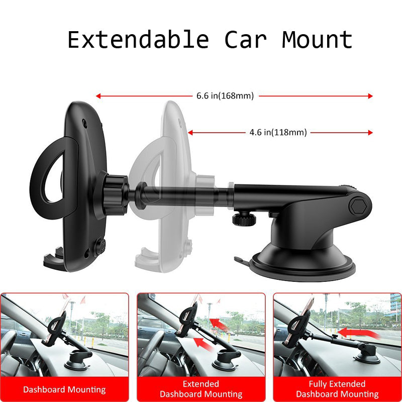 Car Mount, Cradle Telescopic Holder Windshield Dash - NWN98