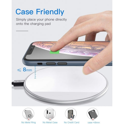 15W Wireless Charger, White Quick Charge Slim Charging Pad Fast - NWV33