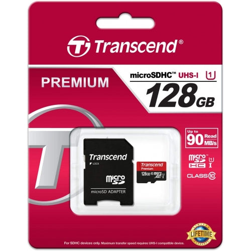 128GB Memory Card, MicroSDXC Class 10 MicroSD High Speed Transcend - NWV25