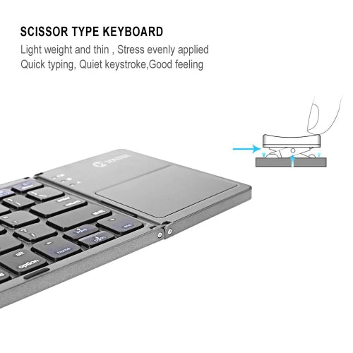 Wireless Keyboard, Compact Portable Rechargeable Folding - NWL66