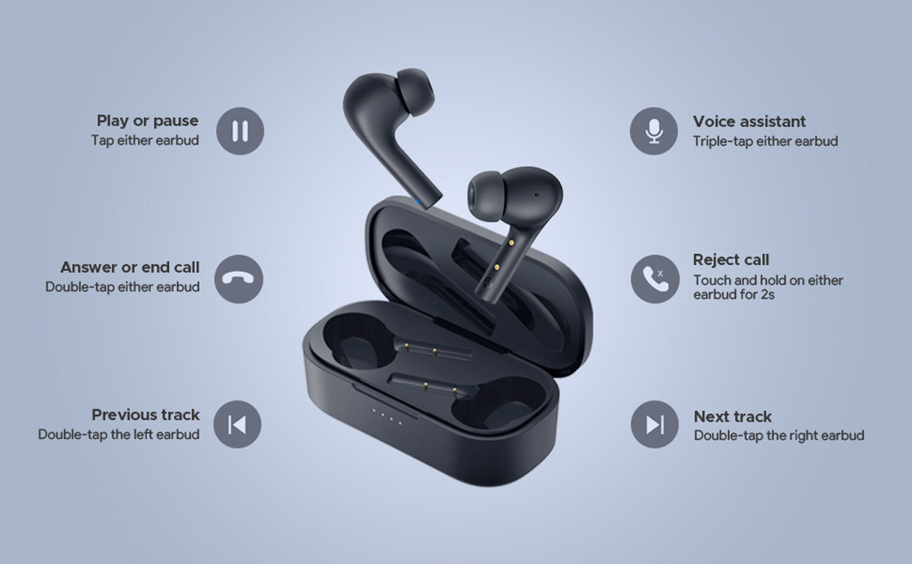 TWS Earphones, Headset True Stereo Headphones Earbuds Wireless - NWZ76