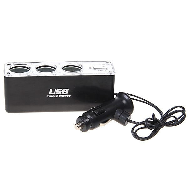 Car Charger Splitter, Vehicle Adapter Power USB Port DC Socket - NWD83