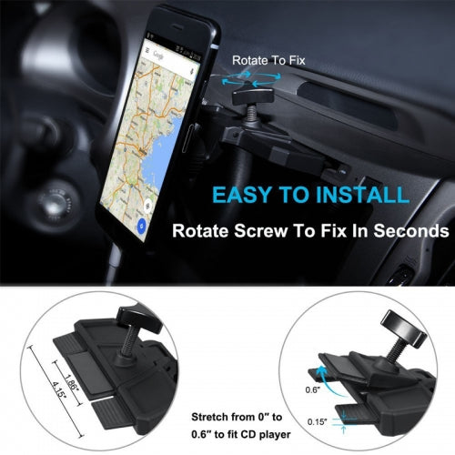Car Mount, Dock Swivel Holder Magnetic CD Slot - NWC56