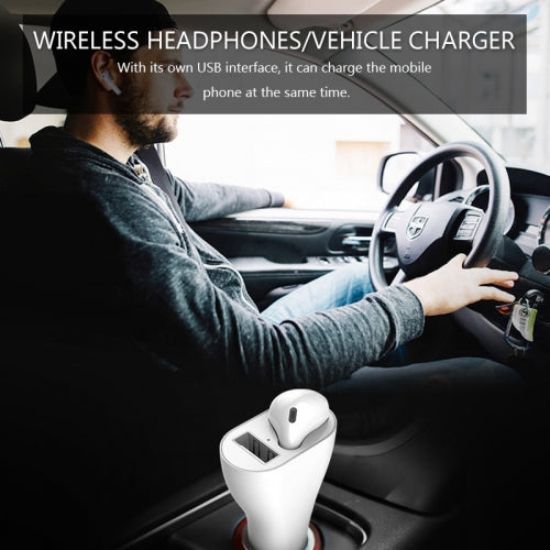 Wireless Earphone, Hands-free Microphone Single Earbud Headphone Mono Headset Docking Car Charger - NWL89