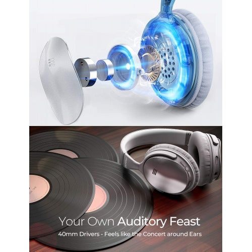 Wireless Headphones, Hands-free Active Noise Cancelling w Mic Headset Foldable - NWA74