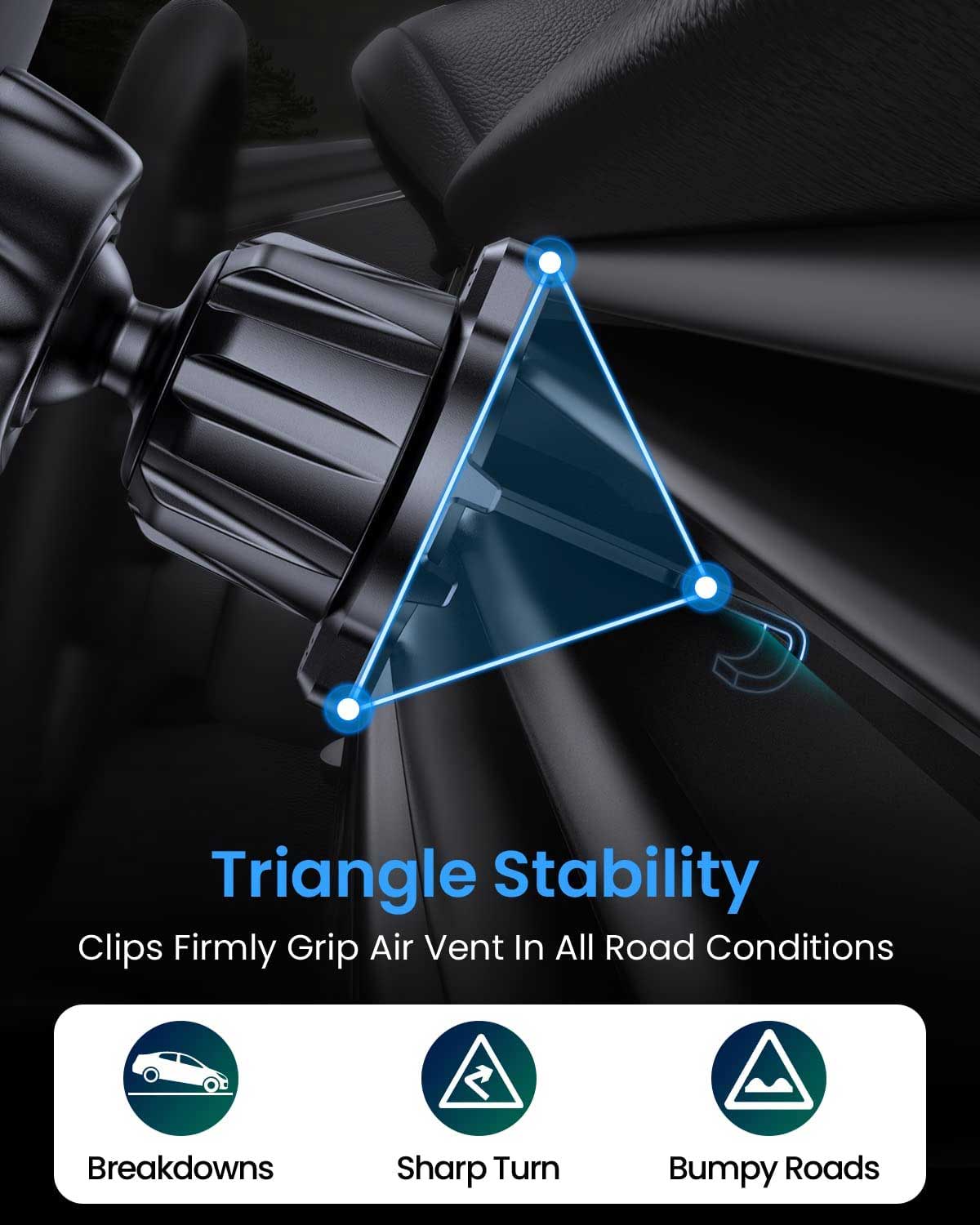 Car Mount, Strong Grip Cradle Swivel Phone Holder Air Vent - NWY98