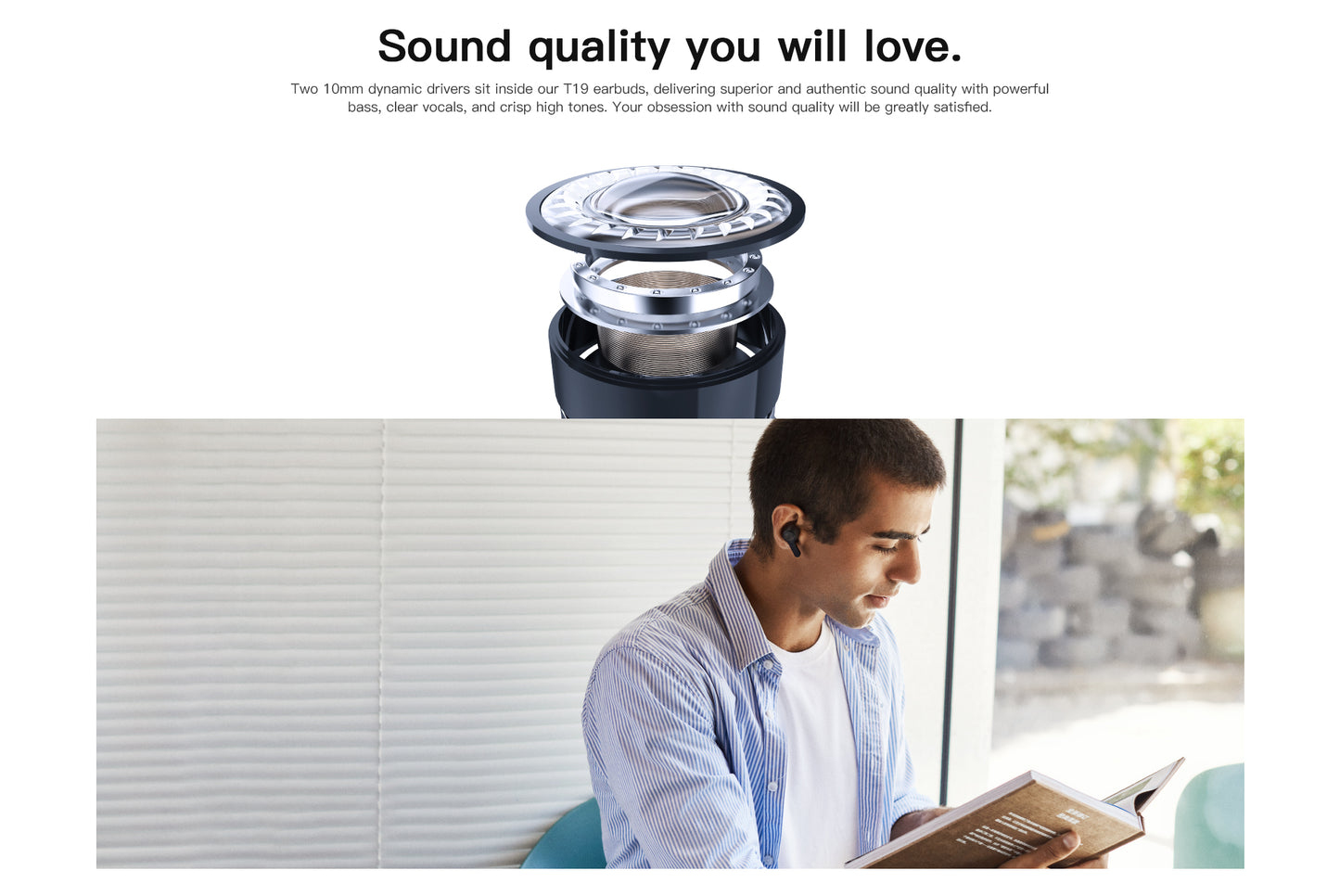 TWS Earphones, Headset True Stereo Headphones Earbuds Wireless - NWY08